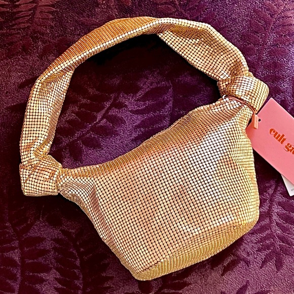 🌺🎉HP🎉🌺 NWT Cult Gaia Gia Bag Brushed Brass - Picture 10 of 16